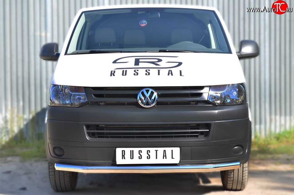 15 799 р. Одинарная защита переднего бампера диаметром 63 мм SLITKOFF Volkswagen Transporter T5 рестайлинг (2009-2015)  с доставкой в г. Набережные‑Челны