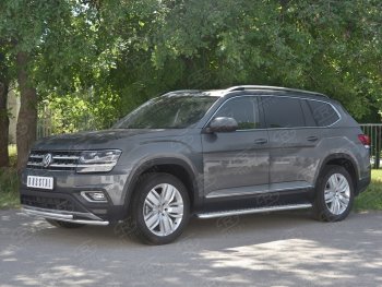 21 749 р. Защита переднего бампера (2 трубы Ø42 мм, нержавейка) SLITKOFF  Volkswagen Teramont  CA1 (2016-2020) дорестайлинг  с доставкой в г. Набережные‑Челны. Увеличить фотографию 2