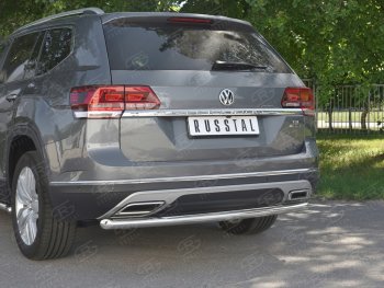 16 899 р. Защита заднего бампера (Ø63 мм, нержавейка) SLITKOFF  Volkswagen Teramont  CA1 (2016-2020) дорестайлинг  с доставкой в г. Набережные‑Челны. Увеличить фотографию 4