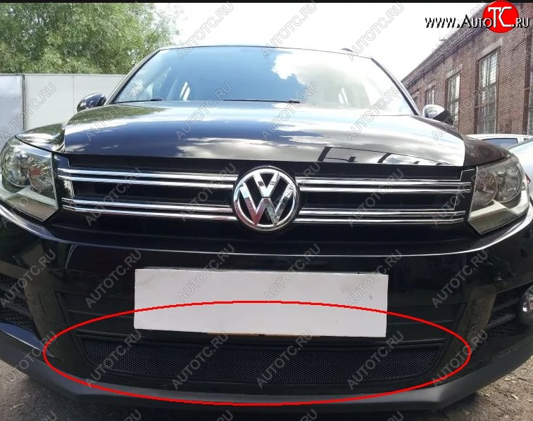 2 699 р. Защитная решётка в воздуховод автомобиля Russtal (черная)  Volkswagen Tiguan  Mk2 (2016-2020) дорестайлинг  с доставкой в г. Набережные‑Челны