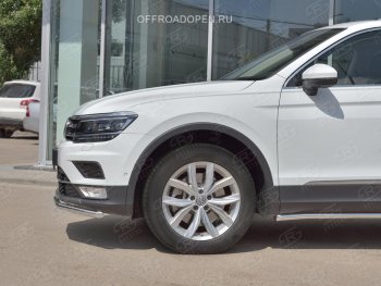 16 999 р. Защита переднего бампера (Ø42 мм, нержавейка, NOT OFF ROAD) SLITKOFF  Volkswagen Tiguan  Mk2 (2016-2020) дорестайлинг  с доставкой в г. Набережные‑Челны. Увеличить фотографию 2