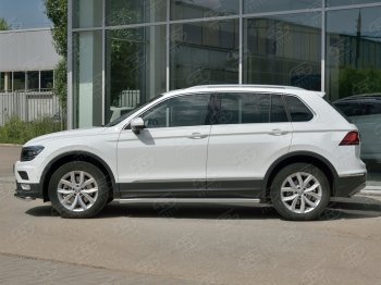 21 999 р. Защита порогов из круглой трубы диаметром 63 мм SLITKOFF v3  Volkswagen Tiguan  Mk2 (2016-2020) дорестайлинг  с доставкой в г. Набережные‑Челны. Увеличить фотографию 3