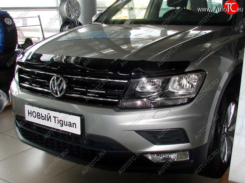 3 399 р. Дефлектор капота SIM Volkswagen Tiguan Mk2 дорестайлинг (2016-2020)  с доставкой в г. Набережные‑Челны