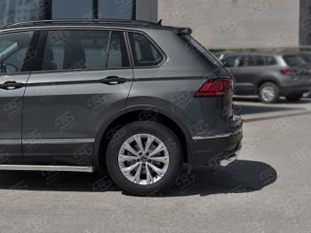 17 999 р. Защита заднего бампера (Ø63 и 42 мм, нержавейка, NOT R-LINE) SLITKOFF  Volkswagen Tiguan  Mk2 (2020-2022) рестайлинг  с доставкой в г. Набережные‑Челны. Увеличить фотографию 3