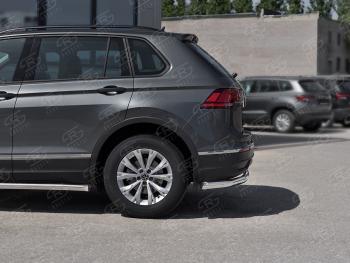 16 349 р. Защита заднего бампера (Ø63 мм, нержавейка, NOT R-LINE) SLITKOFF  Volkswagen Tiguan  Mk2 (2020-2022) рестайлинг  с доставкой в г. Набережные‑Челны. Увеличить фотографию 3