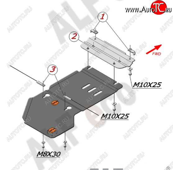 2 599 р. Защита КПП ALFECO (дв. 3.0/3.0D/3.6)  Volkswagen Tiguan  NF - Touareg  NF (Сталь 2 мм)  с доставкой в г. Набережные‑Челны