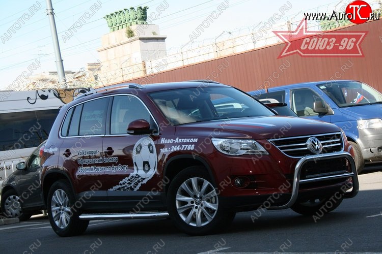 13 229 р. Защита переднего бампера Souz-96 (d60) Volkswagen Tiguan NF дорестайлинг (2006-2011)  с доставкой в г. Набережные‑Челны