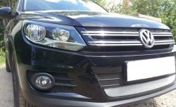 1 539 р. Сетка на бампер Sport&Style Russtal (хром) Volkswagen Tiguan NF рестайлинг (2011-2017)  с доставкой в г. Набережные‑Челны. Увеличить фотографию 2