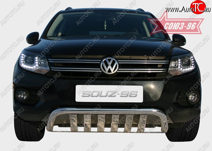 25 109 р. Защита переднего бампера одинарная Souz-96 (d60) Volkswagen Tiguan NF рестайлинг (2011-2017)  с доставкой в г. Набережные‑Челны