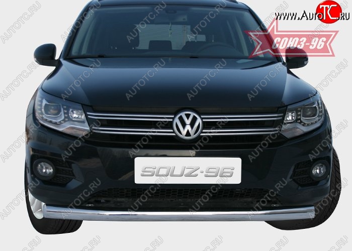 16 064 р. Защита переднего бампера одинарная Souz-96 (d76) Volkswagen Tiguan NF рестайлинг (2011-2017)  с доставкой в г. Набережные‑Челны