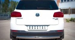 16 849 р. Защита заднего бампера (Ø75х42 мм, нержавейка, Sport& Style) Russtal Volkswagen Tiguan NF рестайлинг (2011-2017)  с доставкой в г. Набережные‑Челны. Увеличить фотографию 2