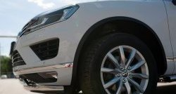 27 999 р. Защита переднего бампера (2 трубыØ75х42 мм, нержавейка) Russtal Volkswagen Touareg NF рестайлинг (2014-2018)  с доставкой в г. Набережные‑Челны. Увеличить фотографию 3