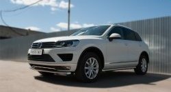 21 449 р. Одинарная защита переднего бампера диаметром 63 мм SLITKOFF  Volkswagen Touareg  NF (2014-2018) рестайлинг  с доставкой в г. Набережные‑Челны. Увеличить фотографию 4