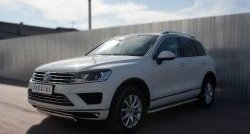 15 649 р. Защита переднего бампера (Ø75х42 мм, нержавейка) Russtal Volkswagen Touareg NF рестайлинг (2014-2018)  с доставкой в г. Набережные‑Челны. Увеличить фотографию 4