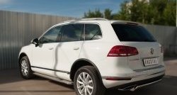 15 649 р. Защита заднего бампера (Ø75x42 мм, нержавейка) Russtal Volkswagen Touareg NF рестайлинг (2014-2018)  с доставкой в г. Набережные‑Челны. Увеличить фотографию 4