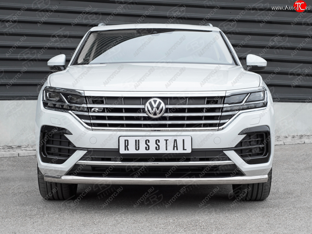 20 999 р. Защита переднего бампера (Ø63 мм, нержавейка, NOT 2.0 TSI) SLITKOFF  Volkswagen Touareg  CR (2018-2024)  с доставкой в г. Набережные‑Челны