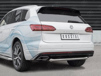 17 999 р. Защита заднего бампера (Ø63 мм, нержавейка) SLITKOFF Volkswagen Touareg CR (2018-2025)  с доставкой в г. Набережные‑Челны. Увеличить фотографию 2