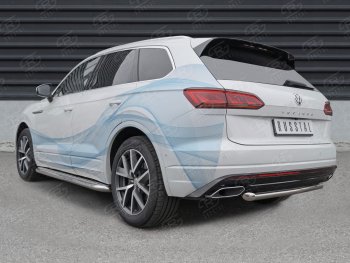 17 999 р. Защита заднего бампера (Ø63 мм, нержавейка) SLITKOFF Volkswagen Touareg CR (2018-2025)  с доставкой в г. Набережные‑Челны. Увеличить фотографию 4