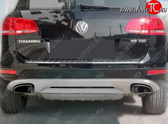 22 499 р. Накладка на задний бампер CT v2 Volkswagen Touareg NF дорестайлинг (2010-2014) (Неокрашенная)  с доставкой в г. Набережные‑Челны