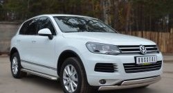 27 999 р. Защита переднего бампера (2 трубыØ75х42 мм, нержавейка) Russtal Volkswagen Touareg NF дорестайлинг (2010-2014)  с доставкой в г. Набережные‑Челны. Увеличить фотографию 4