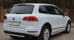 16 899 р. Одинарная защита заднего бампера из трубы диаметром 63 мм SLITKOFF  Volkswagen Touareg  NF (2010-2014) дорестайлинг  с доставкой в г. Набережные‑Челны. Увеличить фотографию 4