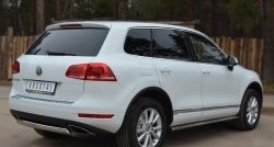 16 849 р. Защита заднего бампера (Ø75x42 мм, нержавейка) Russtal Volkswagen Touareg NF дорестайлинг (2010-2014)  с доставкой в г. Набережные‑Челны. Увеличить фотографию 4