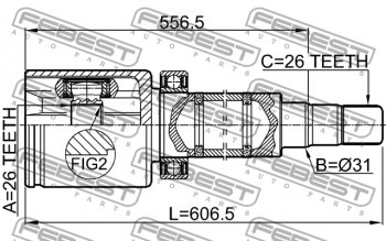 8 699 р. Правый шрус внутренний передний Febest (26X31X26) Volvo V70 (2008-2016)  с доставкой в г. Набережные‑Челны. Увеличить фотографию 2