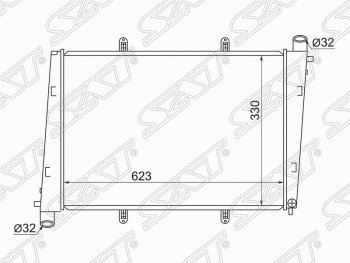 Радиатор двигателя (пластинчатый, 1.9/2.0T, МКПП/АКПП) SAT (26 мм) Volvo V40 универсал дорестайлинг (1995-2000)