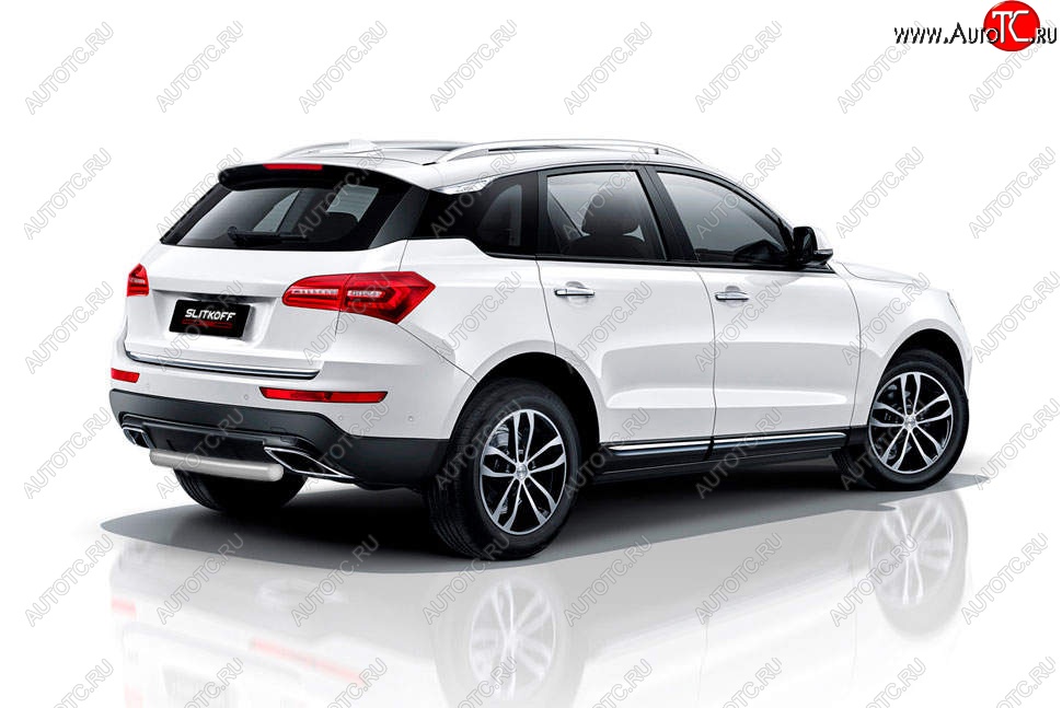 4 999 р. Защита заднего бампера Slitkoff (короткая, d57 мм)  Zotye Coupa  B11F (2019-2021) (Сталь с полимерным покрытием. Цвет: серебристый)  с доставкой в г. Набережные‑Челны