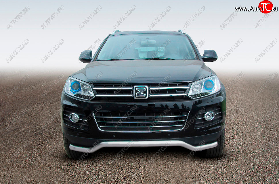 9 949 р. Защита переднего бампера Slitkoff (Ø57 мм, волна) Zotye T600 (2014-2021) (Сталь полимерным покрытием в цвет: серебристый)  с доставкой в г. Набережные‑Челны